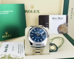 Dress Watches | Sant Blanc ROLEX Stainless Steel DateJust 41 Blue Index Dial Box & Tags Model 126300