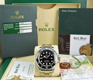Sports Watches | Deep Diving Professional Watches | Sant Blanc ROLEX Stainless Steel Deepsea SeaDweller Black Dial Red Hand Box & Card Model 116660