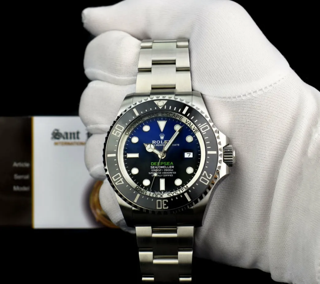 rolex_stainless_steel_dee_1-2.webp Sports Watches | Deep Diving Professional Watches | Sant Blanc ROLEX Stainless Steel Deepsea SeaDweller Blue Gradient James Cameron Dial Model 126660