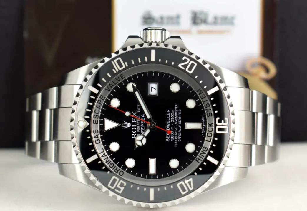 rolex_stainless_steel_dee_2-3.webp Sports Watches | Deep Diving Professional Watches | Sant Blanc ROLEX Stainless Steel Deepsea SeaDweller Black Dial Red Hand Box & Card Model 116660