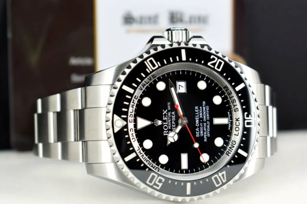rolex_stainless_steel_dee_4-3.webp Sports Watches | Deep Diving Professional Watches | Sant Blanc ROLEX Stainless Steel Deepsea SeaDweller Black Dial Red Hand Box & Card Model 116660
