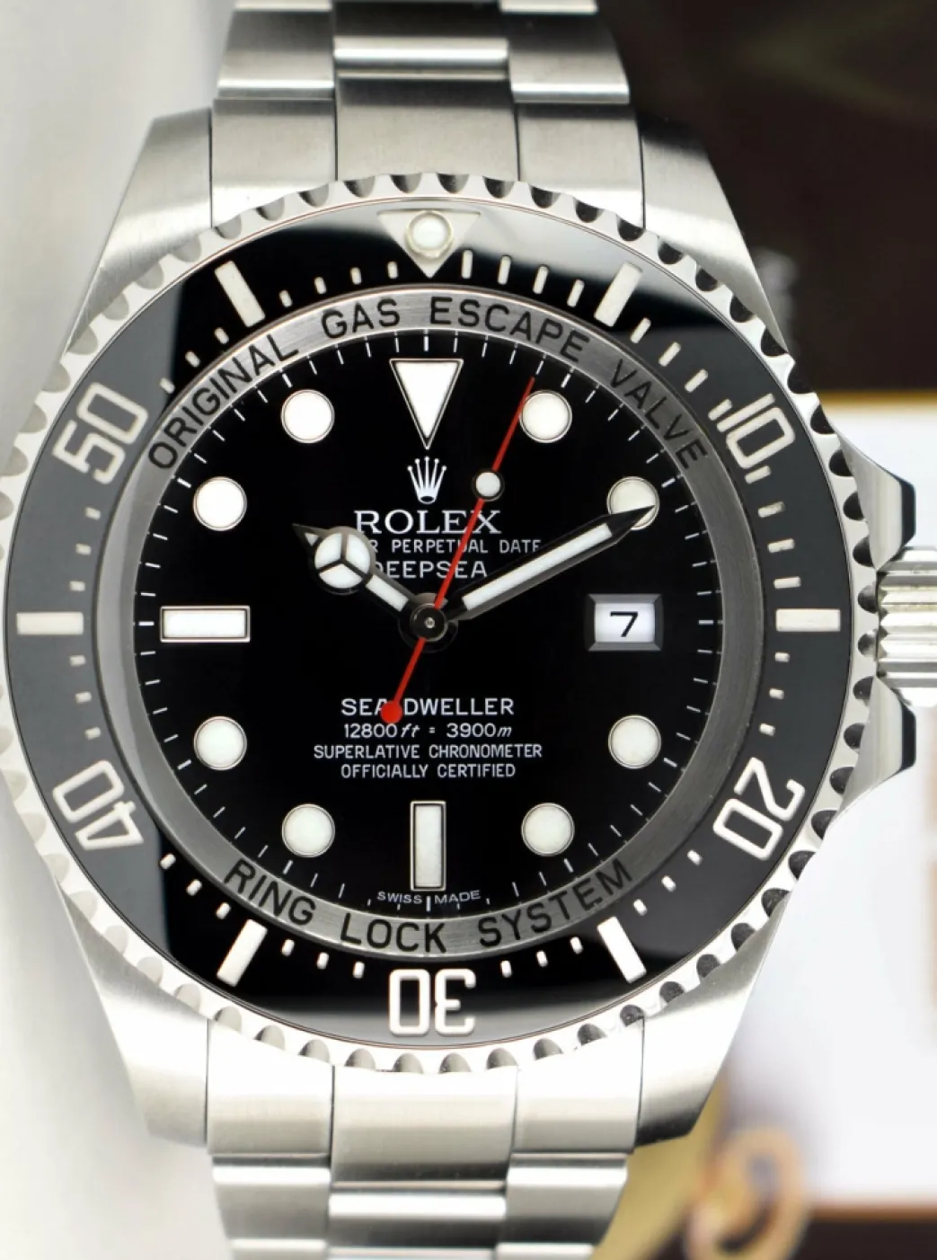 rolex_stainless_steel_dee_6-3.webp Sports Watches | Deep Diving Professional Watches | Sant Blanc ROLEX Stainless Steel Deepsea SeaDweller Black Dial Red Hand Box & Card Model 116660