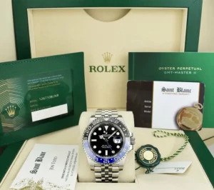 Pilots Professional Watches | Sant Blanc ROLEX Stainless Steel GMT Master II Black Dial Model 126710BLNR