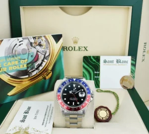 Men's Watches | Pilots Professional Watches | Sant Blanc ROLEX Stainless Steel GMT Master II Pepsi Bezel Swiss Made Dial Model 16710