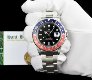Pilots Professional Watches | Sant Blanc ROLEX Stainless Steel GMT Master II Pepsi Bezel Model 16710
