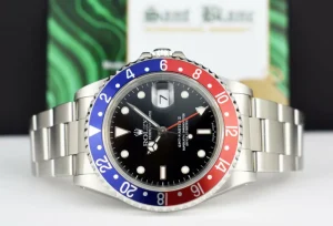 Men's Watches | Pilots Professional Watches | Sant Blanc ROLEX Stainless Steel GMT Master II Pepsi Bezel Swiss Made Dial Model 16710