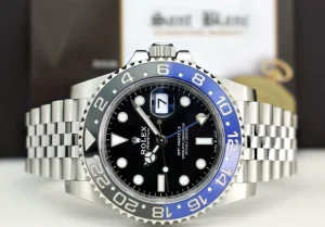 Men's Watches | Pilots Professional Watches | Sant Blanc ROLEX Stainless Steel GMT Master II Blue Black Bezel 
