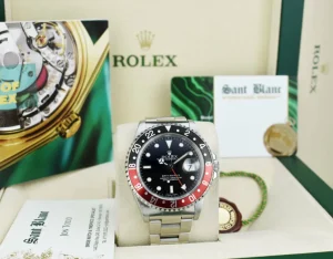 Pilots Professional Watches | Sant Blanc ROLEX Stainless Steel GMT Master II Coke Bezel Swiss Made Dial Model 16710
