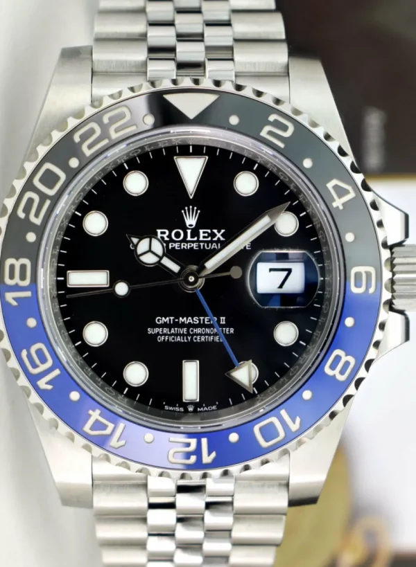 Men's Watches | Pilots Professional Watches | Sant Blanc ROLEX Stainless Steel GMT Master II Blue Black Bezel 