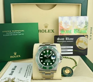 Diving Professional Watches | Sports Watches | Sant Blanc ROLEX Stainless Steel Submariner Green Ceramic Bezel "Hulk" Model 116610LV