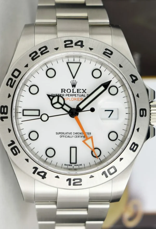 Field Professional Watches | Sant Blanc ROLEX Unworn 42mm Stainless Steel Explorer II Polar White Dial Model 216570