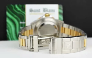 Diving Professional Watches | Men's Watches | Sant Blanc ROLEX Vintage 18kt Gold & Stainless Steel Submariner Silver Serti Dial Model 16613