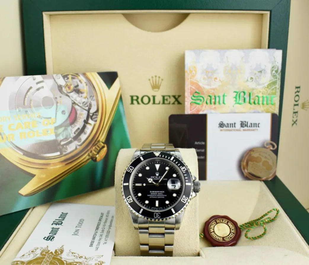 rolex_vintage_mens_stainl_0-1.webp Diving Professional Watches | Sports Watches | Sant Blanc ROLEX Vintage Mens Stainless Steel Submariner Black Dial Model 16610
