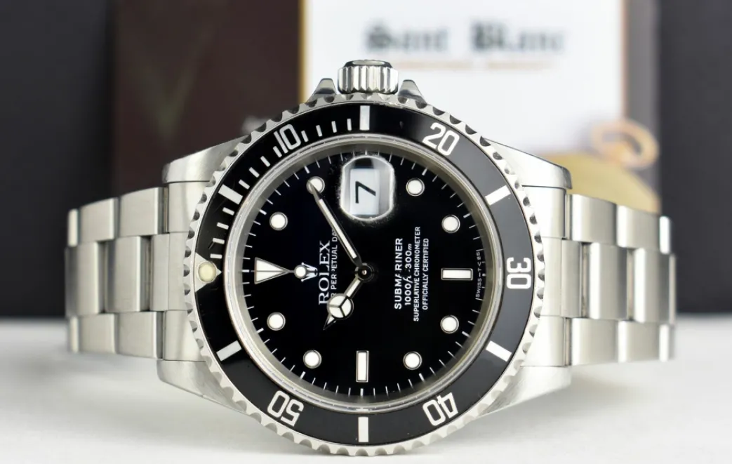 rolex_vintage_mens_stainl_5-1.webp Diving Professional Watches | Sports Watches | Sant Blanc ROLEX Vintage Mens Stainless Steel Submariner Black Dial Model 16610