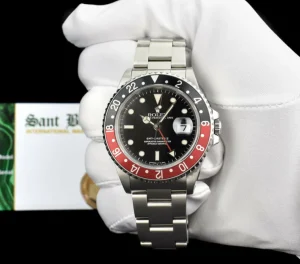 Pilots Professional Watches | Sant Blanc ROLEX Vintage Stainless Steel GMT Master II Coke Bezel Black & Cream Dial Model 16710