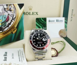 Pilots Professional Watches | Sant Blanc ROLEX Vintage Stainless Steel GMT Master II Coke Bezel Black & Cream Dial Model 16710