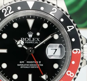 Pilots Professional Watches | Sant Blanc ROLEX Vintage Stainless Steel GMT Master II Black & Red 