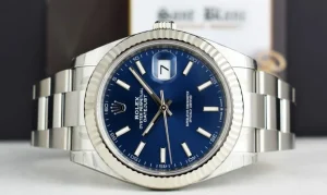 Men's Watches | Dress Watches | Sant Blanc ROLEX White Gold & Stainless DateJust 41 Blue Index Box & Card Model 126334