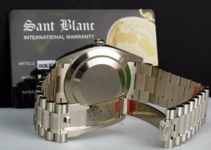 President Dress Watches | Sant Blanc ROLEX White Gold DayDate 40 President Green Roman Model 228239