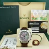 Men's Watches | Racing Professional Watches | Sant Blanc ROLEX White Gold Daytona Tahitian Mother of Pearl Roman Dial Brown Crocodile Strap Model 116519