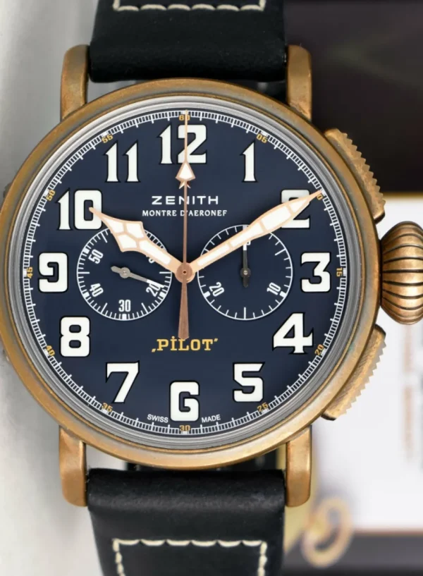 Men's Watches | Sant Blanc ZENITH 45mm Bronze Pilot Type 20 Extra Special Blue Dial Model 29.2430.4069/57.C808